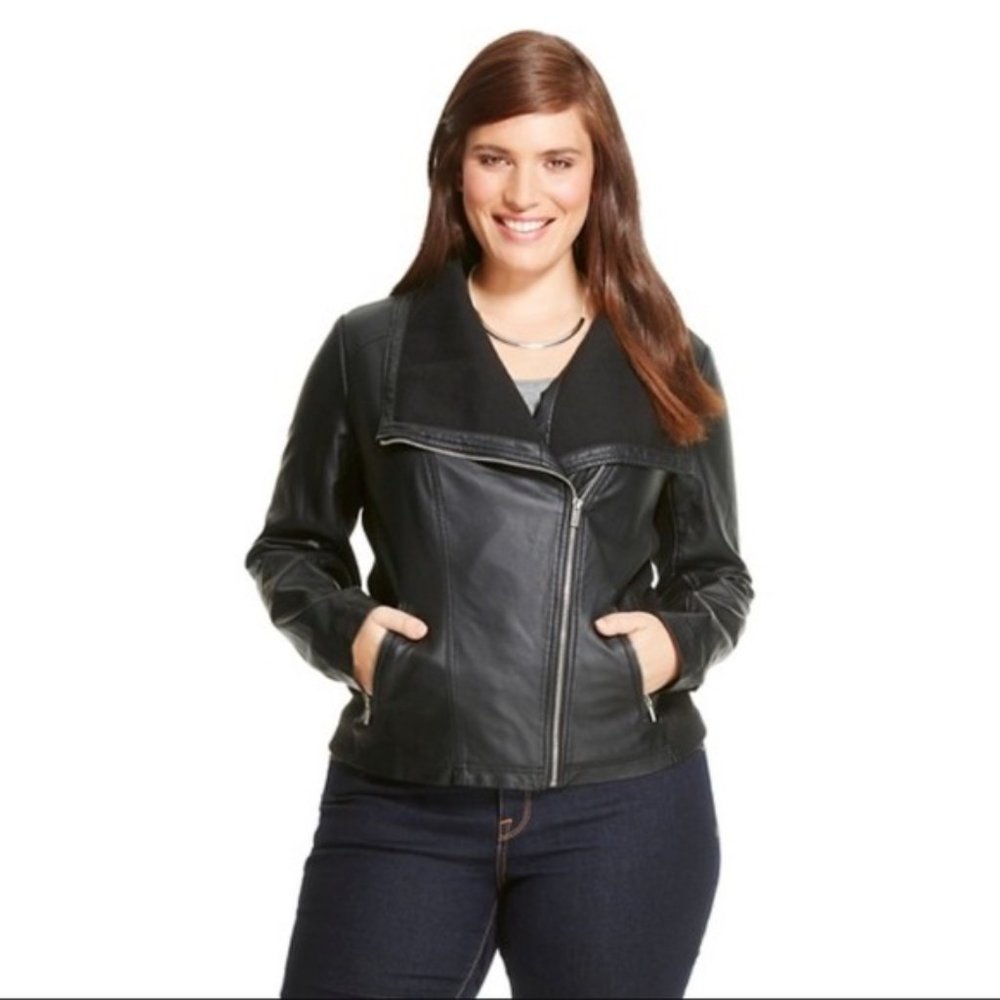 mossimo faux leather moto jacket